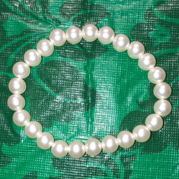 SET 3 stretch bracelets, faux pearls, white, silver gray, black  $12 - Picture 3 of 8